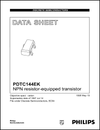 PDTC144EK datasheet: 50 V, 100 mA, NPN resistor-equipped transistor PDTC144EK