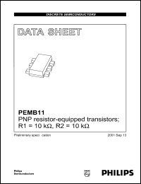 PEMB11 datasheet: 50 V, 100 mA, PNP resistor-equipped double transistor PEMB11