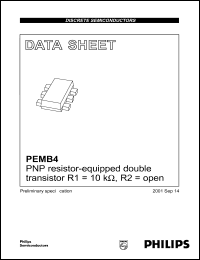 PEMB4 datasheet: 50 V, 100 mA, PNP resistor-equipped double transistor PEMB4