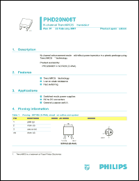 PHD20N06T datasheet: 55 V, N-channel trenchMOS transistor PHD20N06T