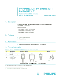 PHB95N03LT datasheet: 25 V, N-channel enhancement mode field-effect  transistor PHB95N03LT
