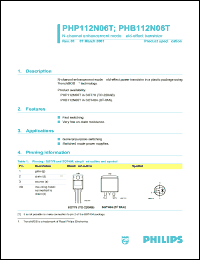 PHB112N06T datasheet: 55 V, N-channel enhancement mode field-effect  transistor PHB112N06T