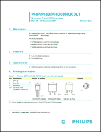 PHD66NQ03LT datasheet: 25 V, N-channel enhancement mode field-effect  transistor PHD66NQ03LT