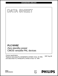 PLC18V8Z35N datasheet: 4.5-5.5 V,  zero standby power CMOS versatile PAL device PLC18V8Z35N