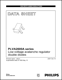 PLVA2653A datasheet: 5.3 V, low-voltage avalanche regulator double diode PLVA2653A