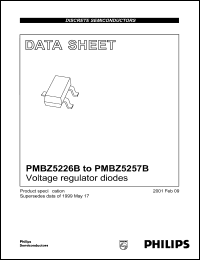 PMBZ5227B datasheet: 3.6 V, 20 mA, voltage regulator diode PMBZ5227B