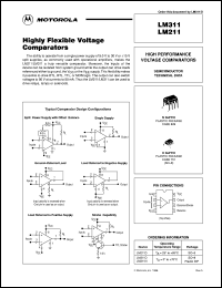 LM211DR2 datasheet: Highly Flexible Voltage Comparator LM211DR2