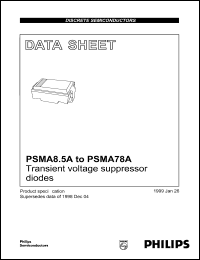 PSMA64A datasheet: 64 V, 1 mA, transient voltage suppressor diode PSMA64A