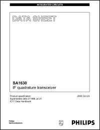 SA1630 datasheet: 70-400 MHz, IF quadrature transceiver SA1630