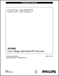 SA3600 datasheet: 2.45 GHz, low voltage dual-band RF front-end SA3600
