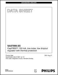 SA57000-30D datasheet: 3.0 V, capFREE 150 mA, low-noise, low dropout regulator SA57000-30D