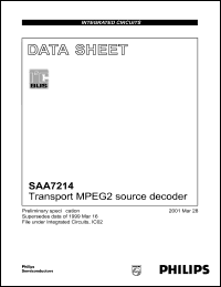 SAA7214 datasheet: Transport MPEG2 source decoder SAA7214