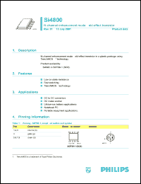 SI4800 datasheet: 30 V, N-channel enhancement mode field-effect transistor SI4800