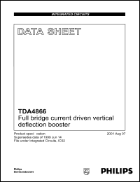 TDA4866J datasheet: 25 V, Full bridge current driver vertical deflection booster TDA4866J