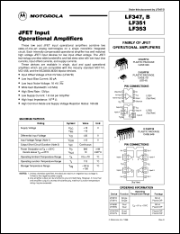 LF353N datasheet: Quad Operational Amplifier, Internally Compensated, JFET Input LF353N