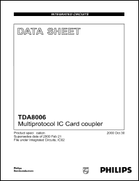 TDA8006H/C3 datasheet: 6 V, multiprotocol IC card coupler TDA8006H/C3