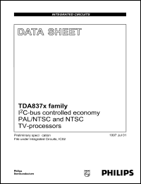 TDA8374 datasheet: 8 V,I2C-bus controlled economy PAL/NTSC and NTSC TV processor TDA8374