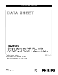 TDA9808 datasheet: Single standard VIF-PLL with QSS-IF and FM-PLL demodulator TDA9808