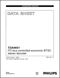 TDA9851 datasheet: I2C-bus controlled economic BTSC stereo decoder TDA9851