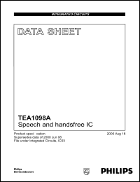 TEA1098ATV datasheet: 12 V, Speech and handfree IC TEA1098ATV