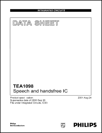 TEA1098UH datasheet: 12 V, Speech and handfree IC TEA1098UH