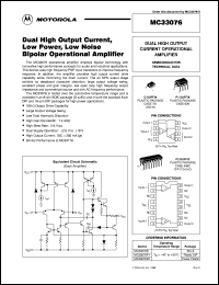 MC33076P1 datasheet: Dual High Output Current, Low Power, Low Noise Bipolar Op Amp MC33076P1