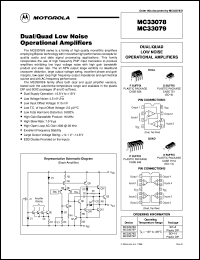 MC33078P datasheet: Dual/Quad Low Noise Operational Amplifier MC33078P