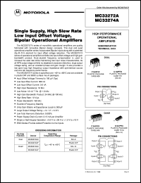 MC33272ADR2 datasheet: Single Supply, High Slew Rate Low Input Offset Voltage, Bipolar Op Amp MC33272ADR2