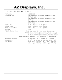 AGM2464D-RE-GTD-T datasheet: 0.3-7.0V; number of dots: 240 x 64dots; dot size:0.49 x 0.49mm; dot pitch:0.53 x 0.53mm; AZ display AGM2464D-RE-GTD-T