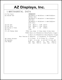 AGM2464D-RE-YTS-T datasheet: 0.3-7.0V; number of dots: 240 x 64dots; dot size:0.49 x 0.49mm; dot pitch:0.53 x 0.53mm; AZ display AGM2464D-RE-YTS-T
