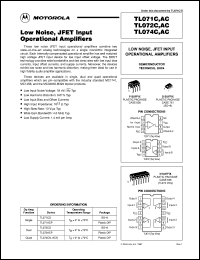 TL072ACP datasheet: Low Noise, JFET Input Operational Amplifier TL072ACP