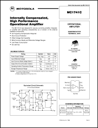 MC1741CD datasheet: Internally Compensated, High Performance Operationa Amplifier MC1741CD