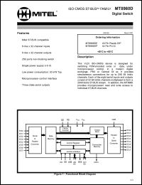 MT8980DE datasheet: 0.3-7.0V; 40mA; digital switch MT8980DE