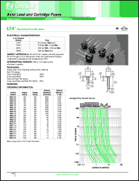 0662.063HXSL datasheet: LT-5 tm  fast-acting fuse. Short lead (bulk) 100 pieces. Ampere  rating .063, voltage rating 250, Nominal resistance cold ohms 3865. 0662.063HXSL