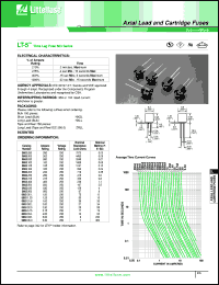 0663.200HXSL datasheet: LT-5 tm time lag fuse. Short lead (bulk) 100 pieces. Ampere  rating .200, voltage rating 250, nominal resistance cold ohms 718. 0663.200HXSL