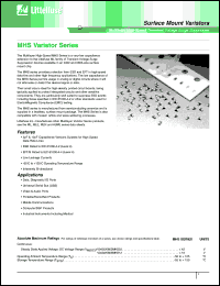 V0402MHS12NH datasheet: Surface mount varistor. Nickel barrier termination subject to availibility. Capacitance 12pF. 7in diameter reel. V0402MHS12NH