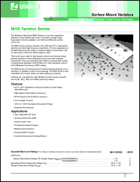 V0603MHS12WH datasheet: Surface mount varistor. Ag/Pd. Capacitance 12pF. 7in diameter reel. V0603MHS12WH