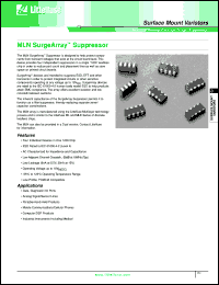 V5.5MLN41206WH datasheet: Surface mount varistor. SurgeArray suppressor. Ag/Pd/Pt. Max continuous working voltage: 5.5VDC. 7 in diameter reel. V5.5MLN41206WH