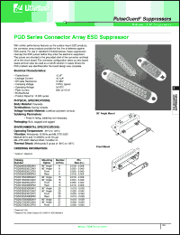 PGD009S030CSA01 datasheet: Connector array ESD suppressor. Mounting option: 90deg angle. Clamping voltage 100V3,typ. Operating voltage 24 VDC. Bulk, bagged and tagged. PGD009S030CSA01