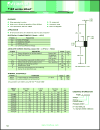 T10A062B datasheet: T10A series SiBOD, glass passivated junction, bi-directional device for telephone and line card protection. Irm = 2uA @ Vrm = 56V,max. Ir = 50uA @ Vr = 62V,max, Bulk (500pcs). T10A062B