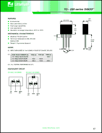 CR0602AA datasheet: TO-220 series Sibod, glass passivated junction, bi-directional. Pins 1-2&3-2: Vr = 25.0V, Vbo = 40.0V,max. Pins 1-3: Vr = 50.0V, Vbo = 80.0V,max. Ir = 1.0uA. Vt = 5.0V,typ. Ibo = 800.0mA. CR0602AA