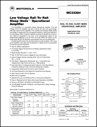 MC33304DR2 datasheet: Low Voltage Rail-to-Rail, Sleepmode Operational Amplifier MC33304DR2