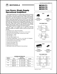 MC33174D datasheet: Low Power, Single Supply Operational Amplifier MC33174D