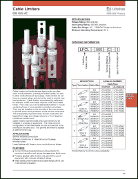 LFCL350A1 datasheet: Cable limiter. Termination: cable to cable. Cable type: aluminum. Voltage rating 600VAC. LFCL350A1