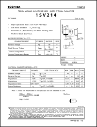 1SV214 datasheet: Variable capacitance silicon diode for TV tuning 1SV214