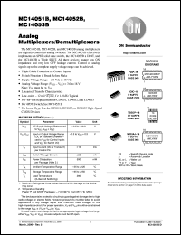 MC14051BDT datasheet: Analog Multiplexers/Demultiplexers MC14051BDT