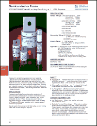 L15S7 datasheet: Semiconductor fuse. Ampere rating 7 A. 150 VAC, 150 VDC L15S7