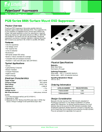 PGB0040805NR datasheet: Surface mount ESD suppressor. Trigger voltage 1,000 V,typ. 5,000 pieces per reel. PGB0040805NR