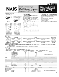 AQS210TSZ datasheet: PhotoMOS relay, multi-function. 1 optocoupler type. Load voltage 350V AC/DC, load current 100 mA AQS210TSZ