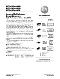 MC74HC4051ADR2 datasheet: Analog Multiplexers / Demultiplexers MC74HC4051ADR2